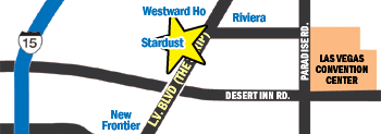 Location of Stardust Hotel and Casino