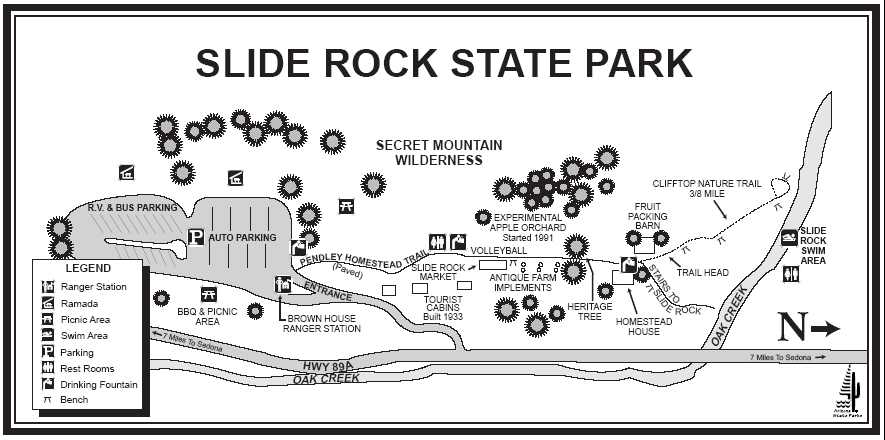 slide rock state park map